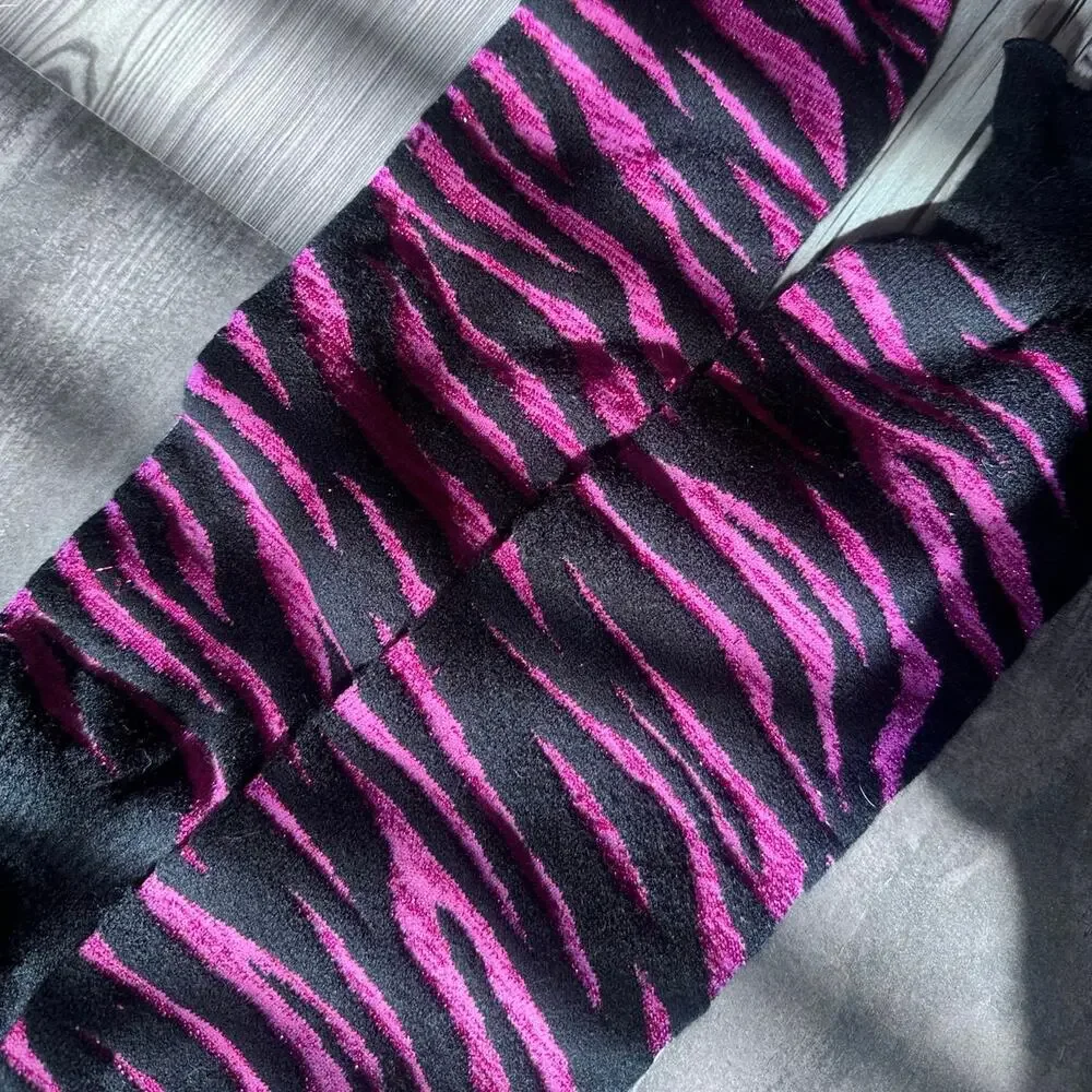 no brand pink black zepra print glitter leg warmers